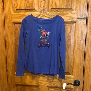 NWT Talbots Embroidered Holiday Top